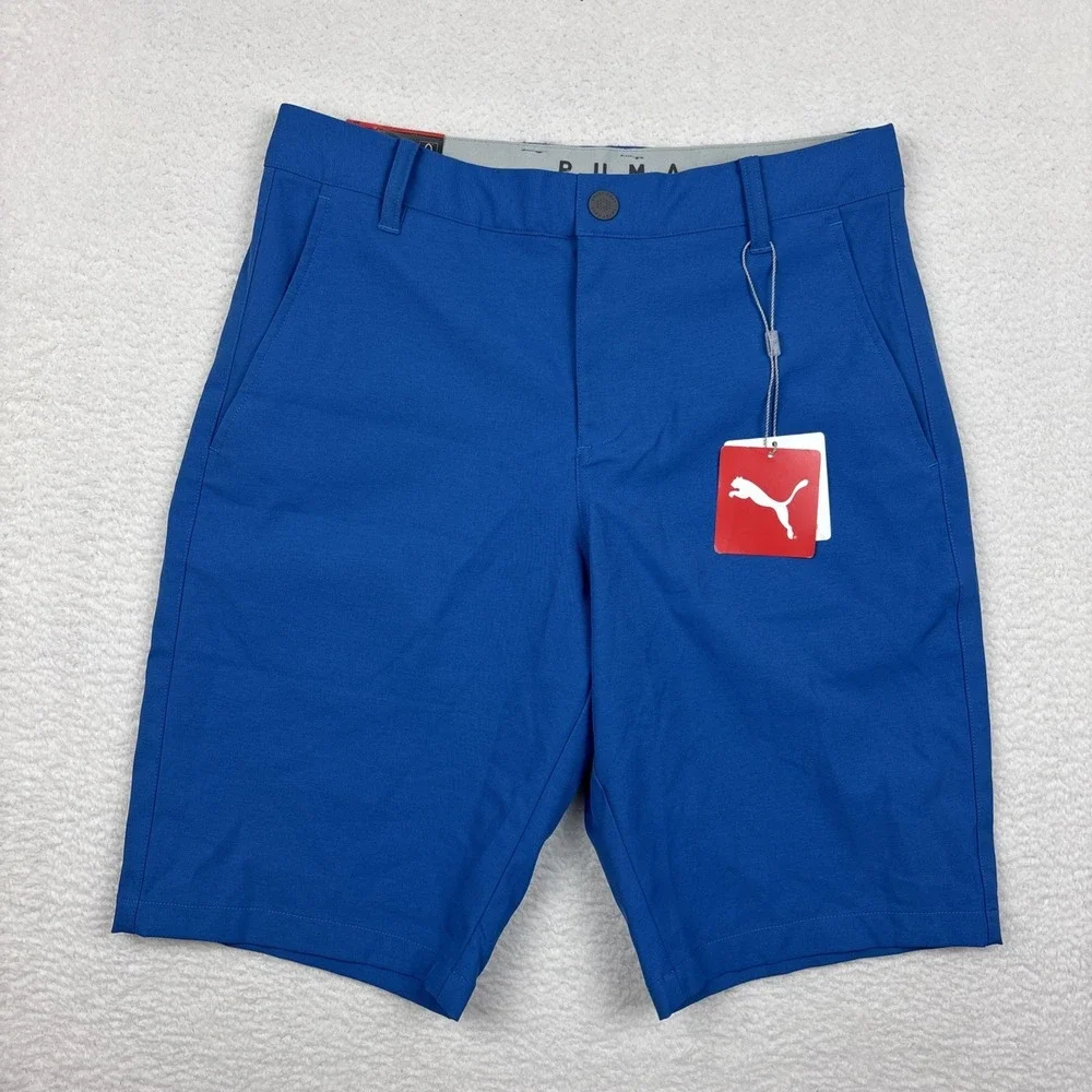 NEW PUMA‎ Mens 'Jackpot' Performance Shorts Size 28 Blue Stretch Lightweight NWT